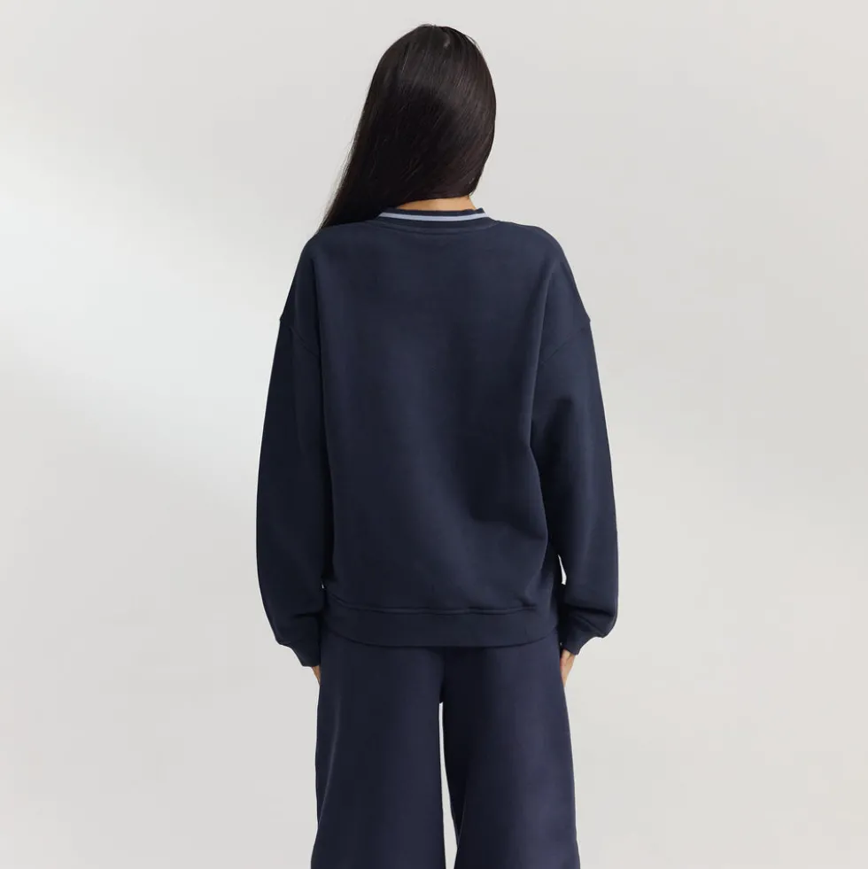 V-Neck Pullover - Dunkelblau
