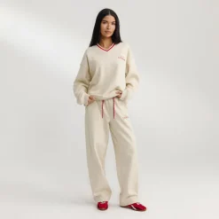 V-Neck Pullover - Haferflocken