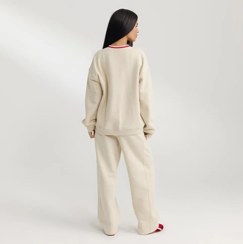 V-Neck Pullover - Haferflocken