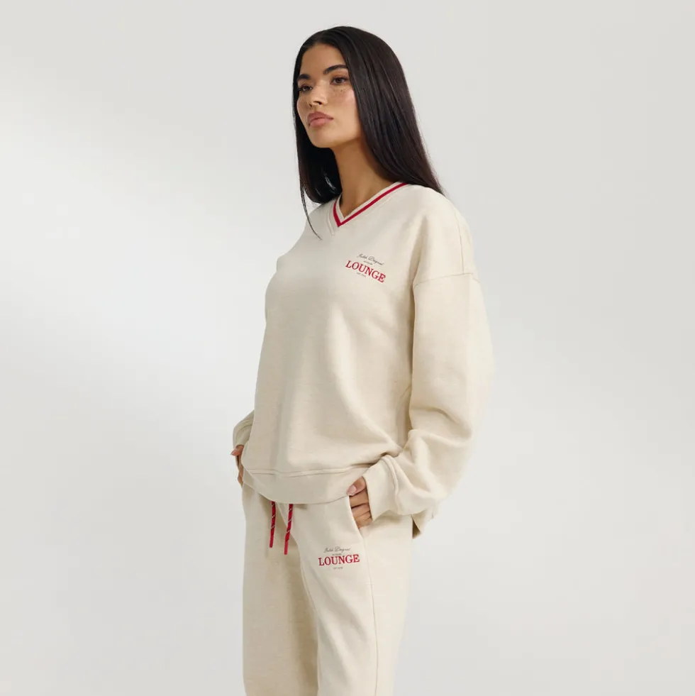 V-Neck Pullover - Haferflocken