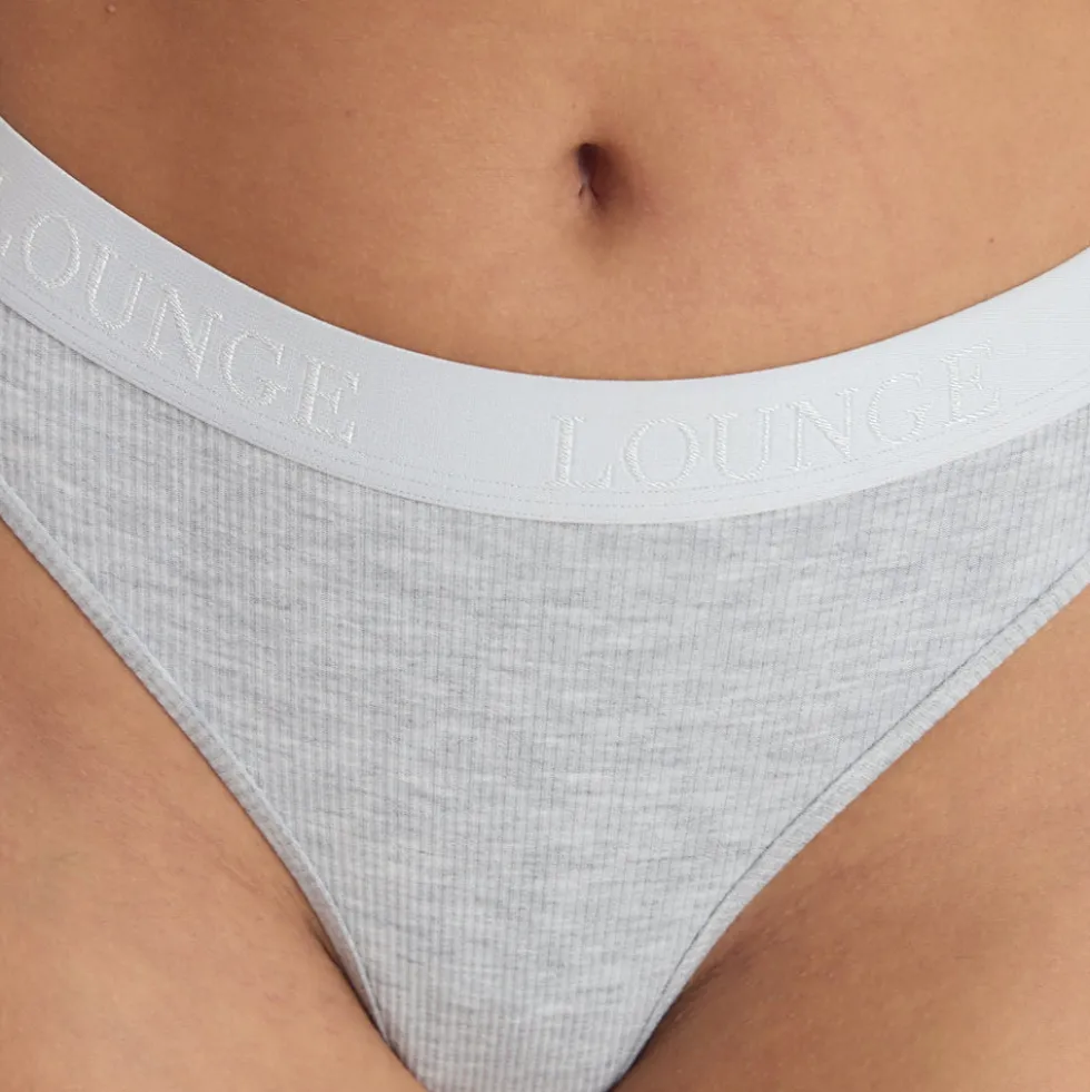 Weicher Gerippter String - Grauer Melange