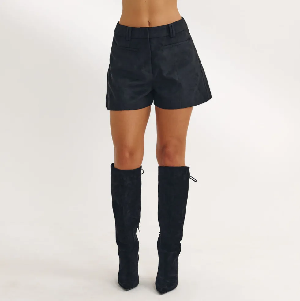 Wildledershorts - Schwarz