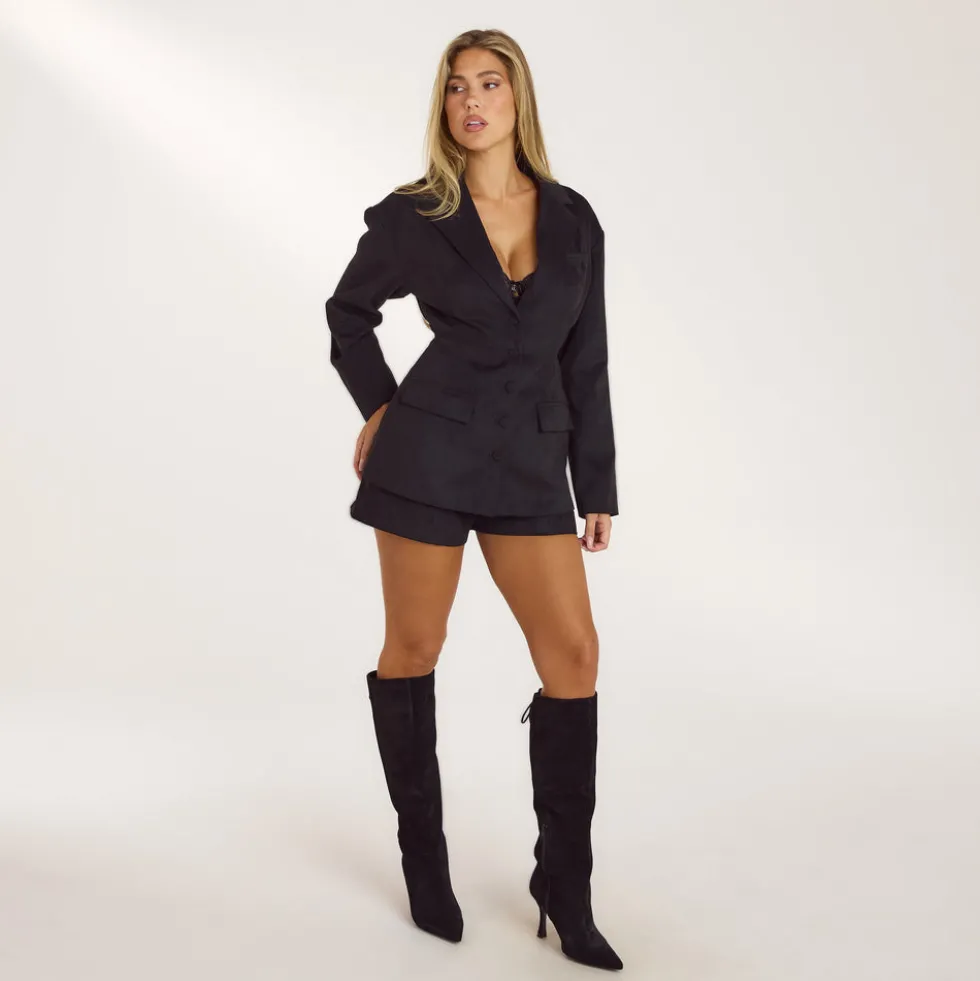 Wildledershorts - Schwarz