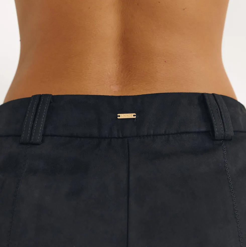 Wildledershorts - Schwarz