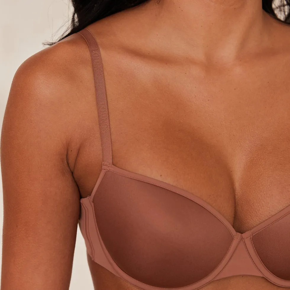 Your Everyday T-shirt BH und String/Slip Set - Mokka